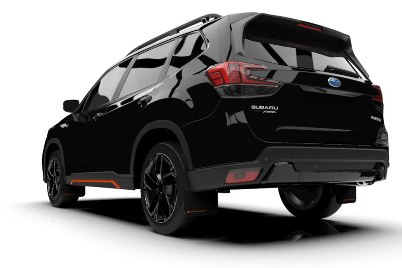 Rally Armor 2019 Subaru Forester UR Black Mud Flap w/ Orange Logo.