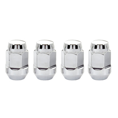 McGard Hex Lug Nut (Cone Seat Bulge Style) M12X1.5 / 3/4 Hex / 1.45in. Length (4-Pack) - Chrome.