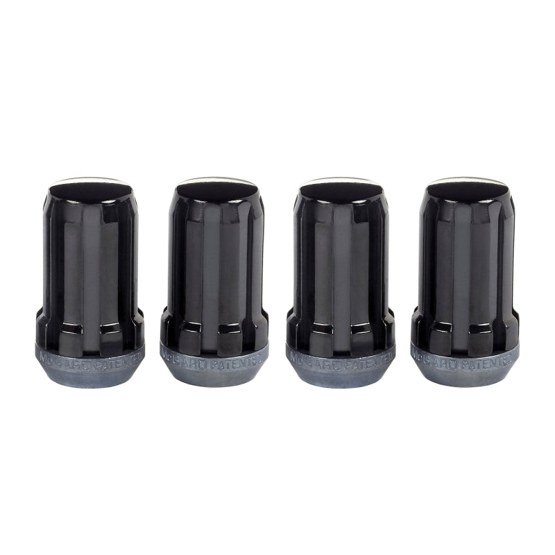 McGard SplineDrive Lug Nut (Cone Seat) M14X1.5 / 1.648in. Length (4-Pack) - Black (Req. Tool).
