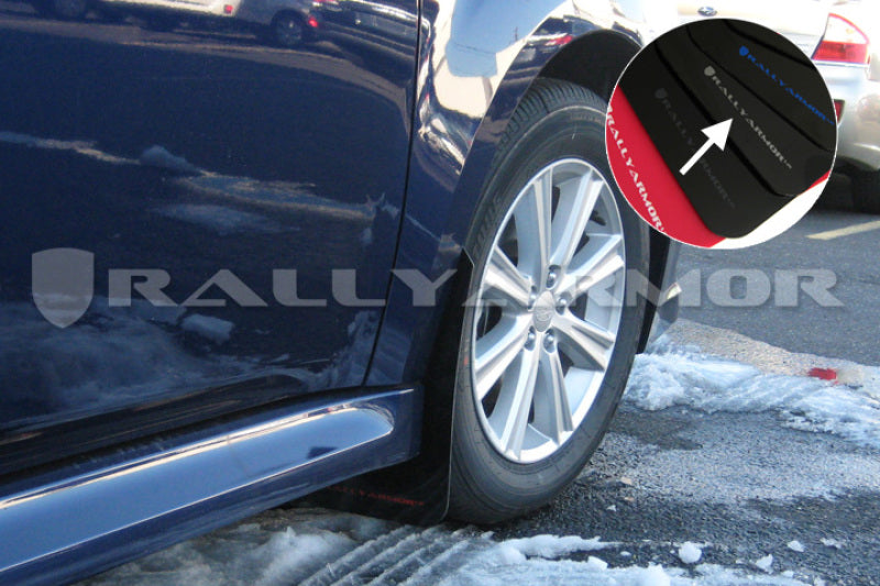 Rally Armor 2010+ Subaru Legacy UR Black Mud Flap w/ Silver Logo.