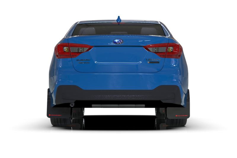 Rally Armor 20+ Subaru Legacy UR Black Mud Flap w/ White Logo.