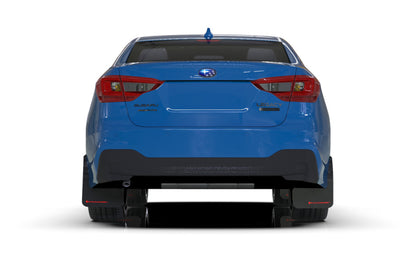 Rally Armor 20+ Subaru Legacy UR Black Mud Flap w/ White Logo.