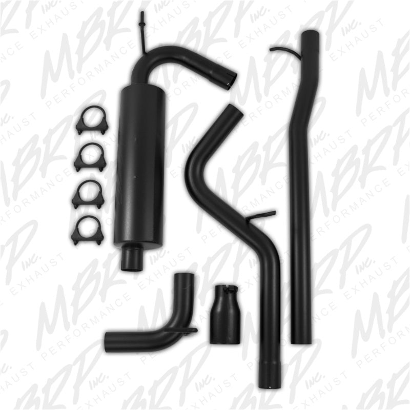 MBRP 12 Jeep Wrangler/ Rubicon 3.6L Cat Back Single Rear Exit Black Exhaust.