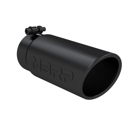 MBRP Universal Tip 4 O.D. Angled Rolled End 3.5 inlet 10 length- Black Finish.