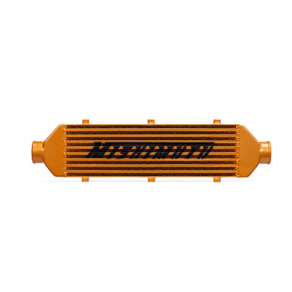 Mishimoto Universal Gold Z Line Intercooler  Overall Size: 28x8x3 Core Size: 21x6x2.5 Inlet / Outlet.