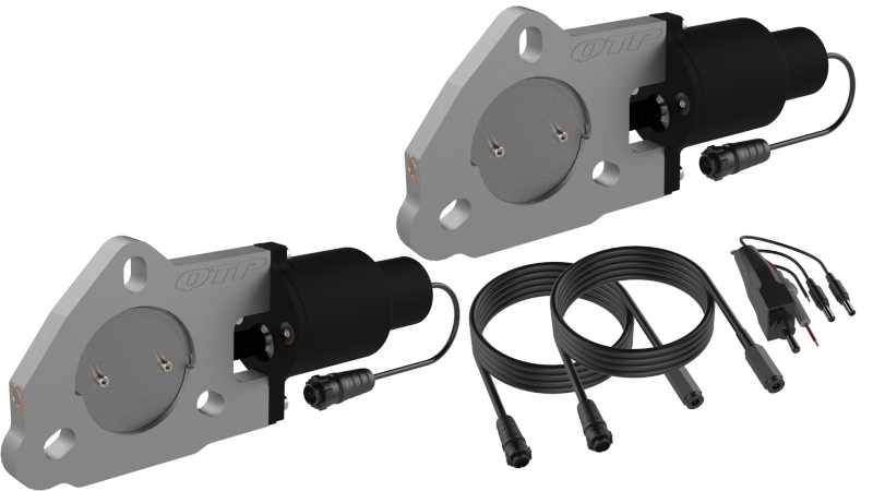 QTP 2.5in Bolt-On QTEC Dual Electric Cutout Valves - Pair.