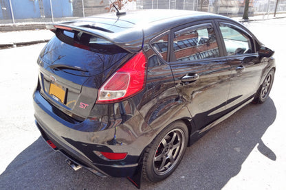 Rally Armor 13+ Ford Fiesta ST Black Mud Flap w/ White Logo.