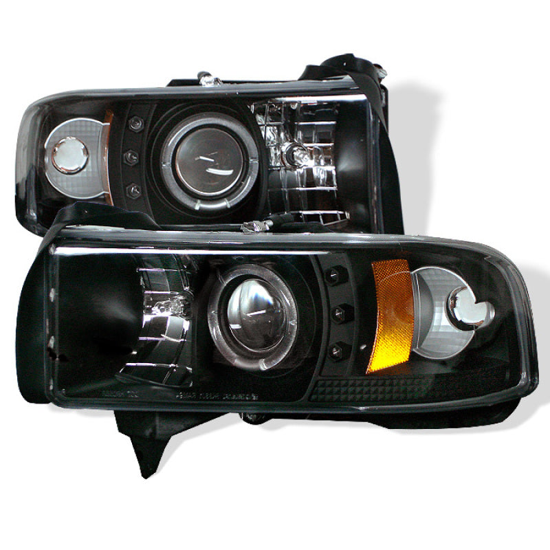 Spyder Dodge Ram 1500 94-01 94-02 Projector Headlights LED Halo LED Blk PRO-YD-DR94-HL-AM-BK.