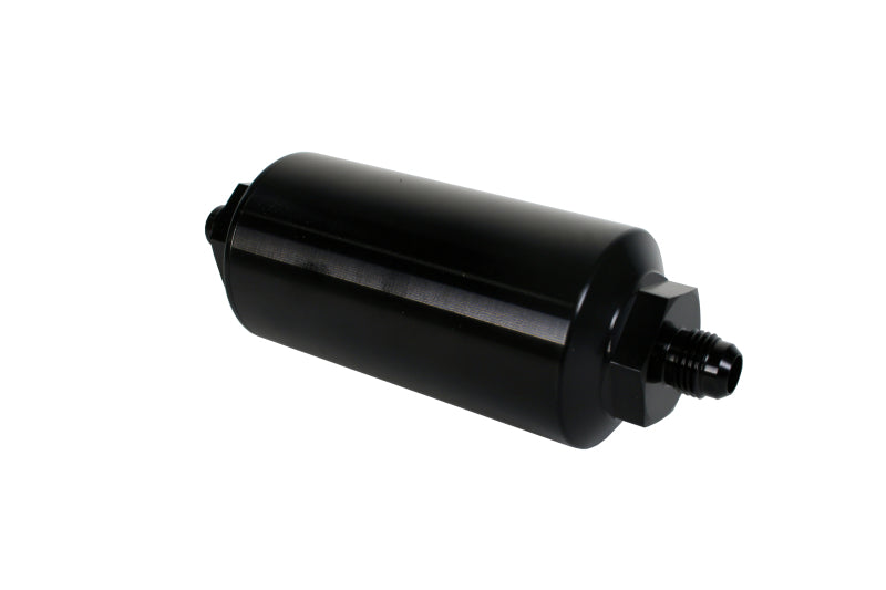 Aeromotive In-Line Filter - (AN-6 Male) 10 Micron Microglass Element Bright Dip Black Finish.