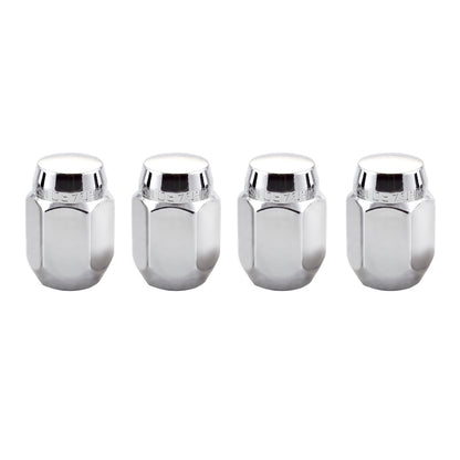 McGard Hex Lug Nut (Cone Seat) M12X1.25 / 13/16 Hex / 1.28in. Length (4-Pack) - Chrome.