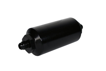 Aeromotive In-Line Filter - (AN-6 Male) 10 Micron Fabric Element Bright Dip Black Finish.