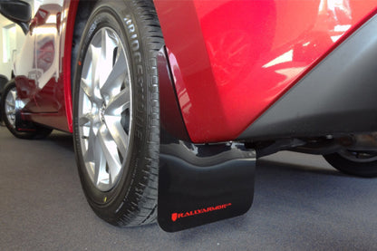 Rally Armor 2014+ Mazda3/Mazdaspeed3 UR Black Mud Flap w/ Red Logo.