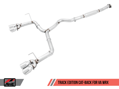 AWE Tuning Subaru WRX/STI VA/GV Sedan Track Edition Exhaust - Chrome Silver Tips (102mm).