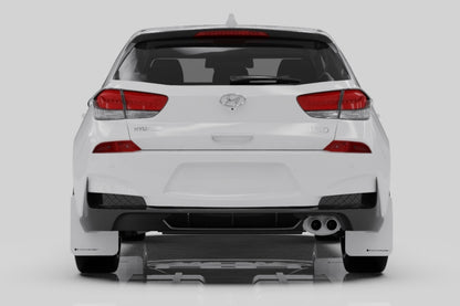 Rally Armor 2019+ Hyundai Elantra N Line UR Black Mud Flap w/ Red Logo.