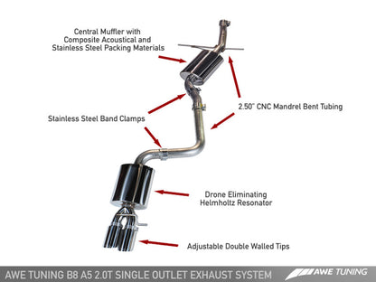 AWE Tuning Touring Catback Exhaust - Chrome Tips | 3015-22012