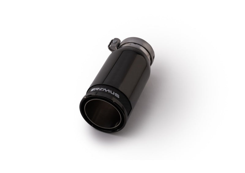 Remus Universal Sport Exhaust 84mm Blk Chrm Straight w/Carbon Insert & Adj Clamp Tail Pipe (Single).