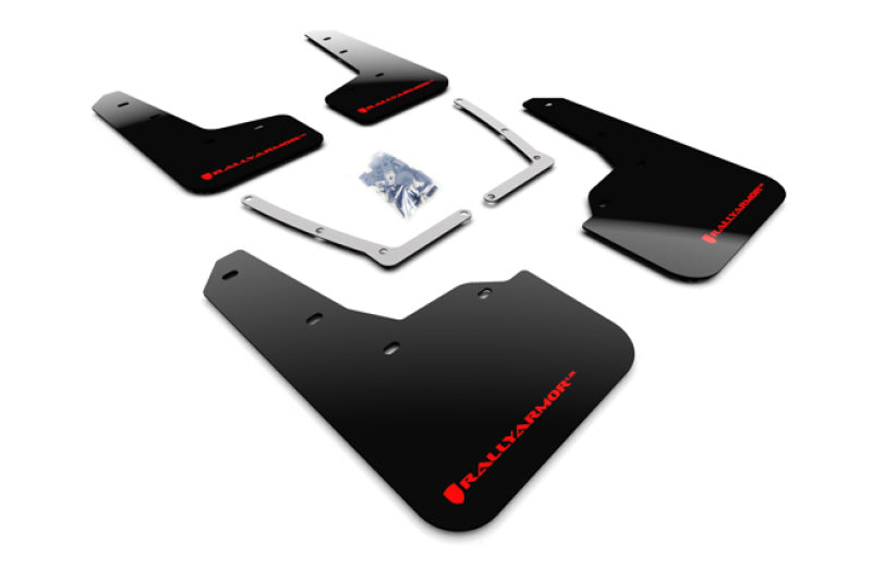 Rally Armor 16-19 Honda Civic Si UR Black Mud Flap w/ Red Logo.