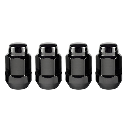 McGard Hex Lug Nut (Cone Seat Bulge Style) M12X1.5 / 3/4 Hex / 1.45in. Length (4-Pack) - Black.