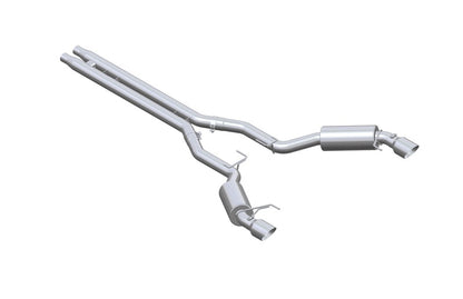 MBRP 15-17 Ford Mustang GT 5.0 3in Cat Back Dual Split Rear Race Version 4.5in Tips - Aluminized.