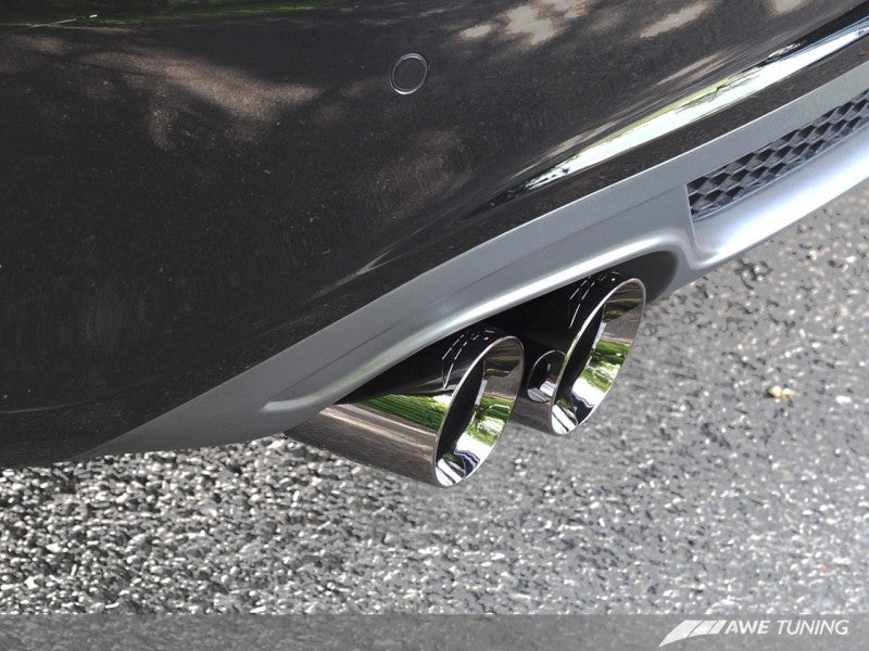 AWE Tuning Audi B8 A4 Touring Edition Exhaust - Single Side Polished Silver Tips.