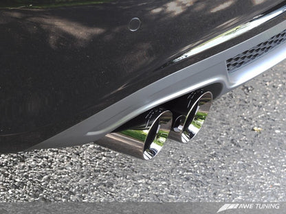 AWE Tuning Audi B8 A4 Touring Edition Exhaust - Single Side Polished Silver Tips.