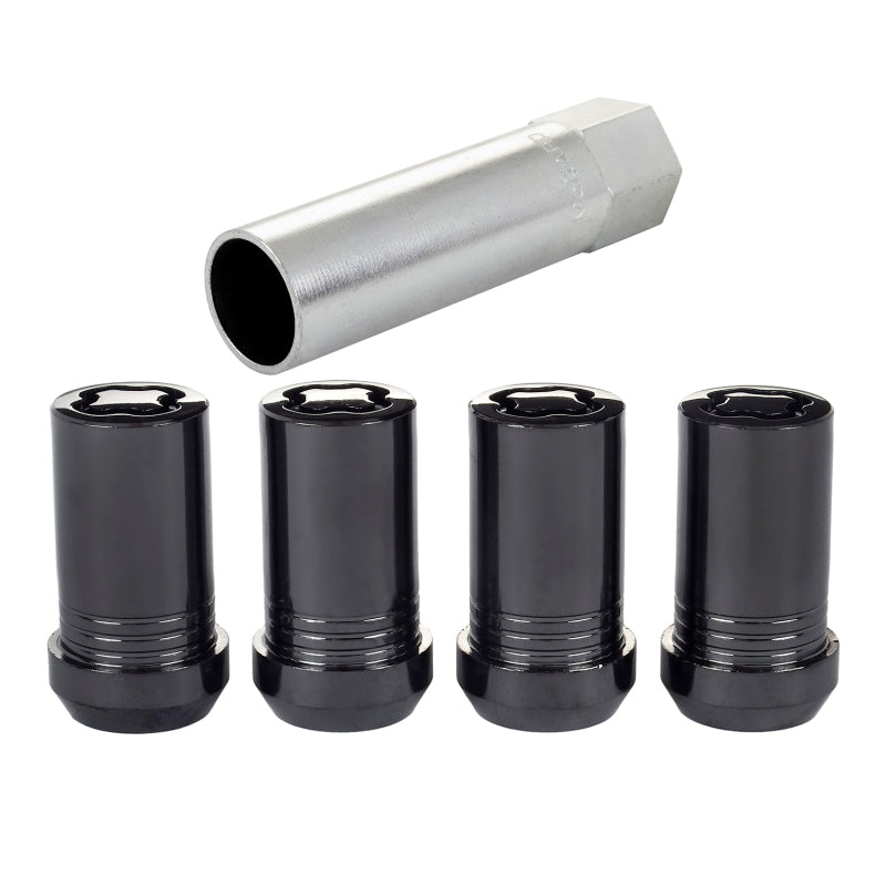 McGard Wheel Lock Nut Set - 4pk. (Tuner / Cone Seat) M14X1.5 / 22mm Hex / 1.648in. Length - Black.