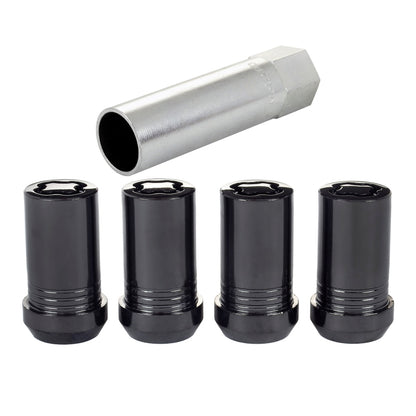 McGard Wheel Lock Nut Set - 4pk. (Tuner / Cone Seat) M14X1.5 / 22mm Hex / 1.648in. Length - Black.