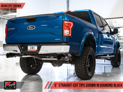 AWE Tuning Dual Exit Performance Exhaust - Diamond Black Tips | 3015-33120