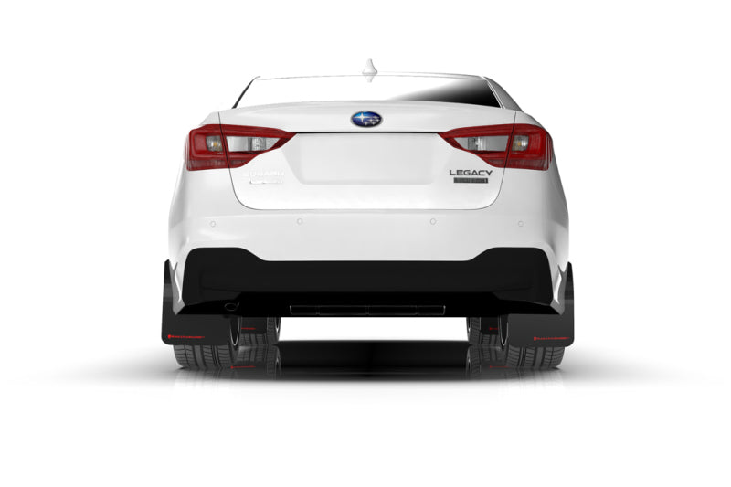 Rally Armor 20+ Subaru Legacy UR Black Mud Flap w/ White Logo.