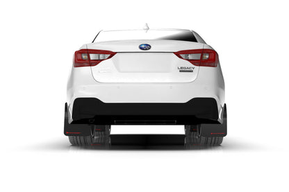 Rally Armor 20+ Subaru Legacy UR Black Mud Flap w/ White Logo.