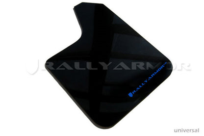 Rally Armor Universal fitment (no hardware) UR Black Mud Flap w/ Blue Logo.
