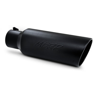 MBRP Universal Tip 6in OD Rolled End 4in Inlet 18in L Black Coated Exhaust Tip.