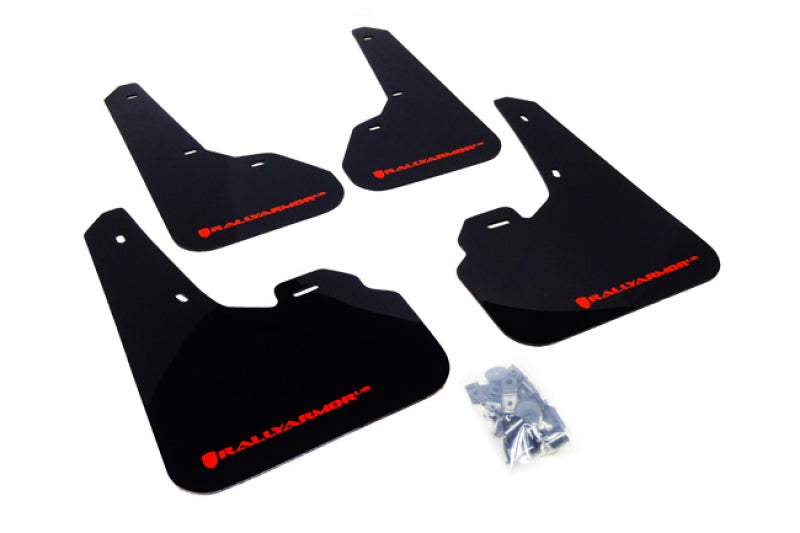 Rally Armor 2010+ Mazda3/Speed3 UR Black Mud Flap w/ Red Logo.