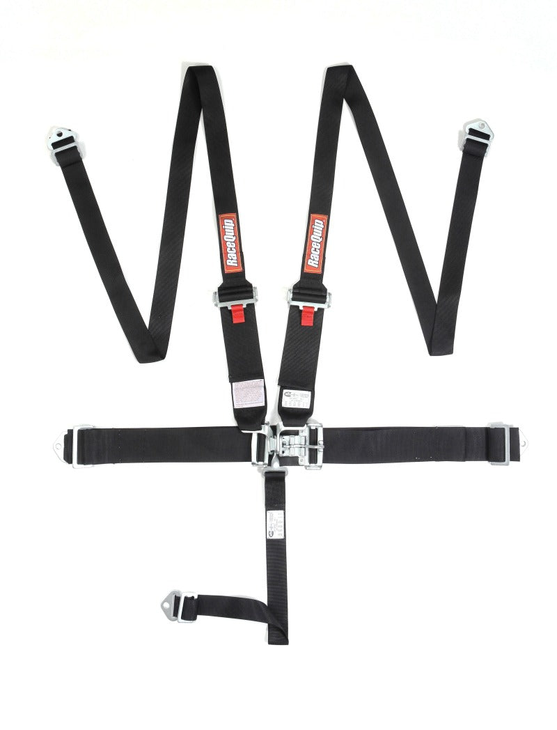 RaceQuip Black L & L 5pt HNR Seat Belt.