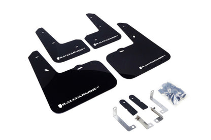Rally Armor 12-13 Hyundai Veloster UR Black Mud Flap w/ White Logo.