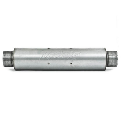 MBRP Universal Quiet Tone Muffler 4in Inlet/Outlet 24in Body 6in Dia 30in Overall Aluminum.