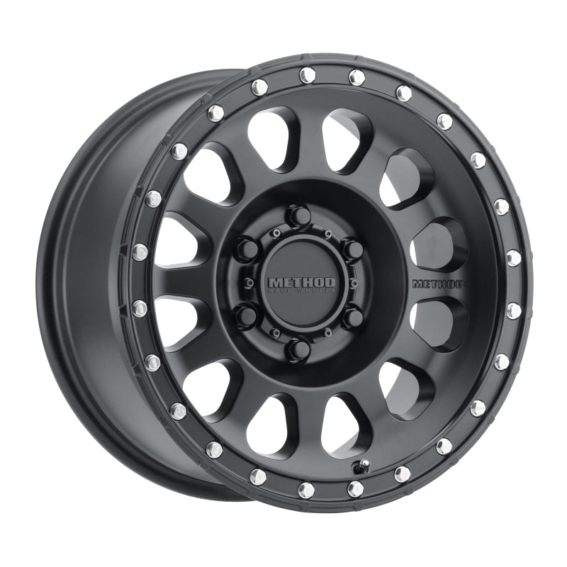Method MR315 17x9 -12mm Offset 6x5.5 106.25mm CB Matte Black Wheel.