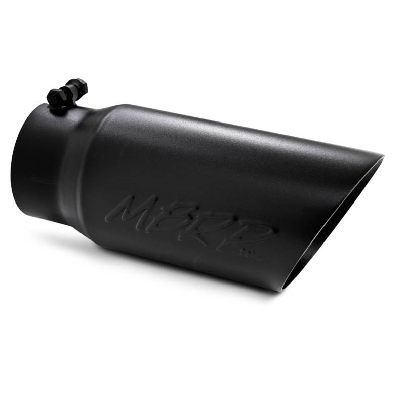 MBRP Universal Tip 5 O.D. Dual Wall Angled 4 inlet 12 length - Black Finish.