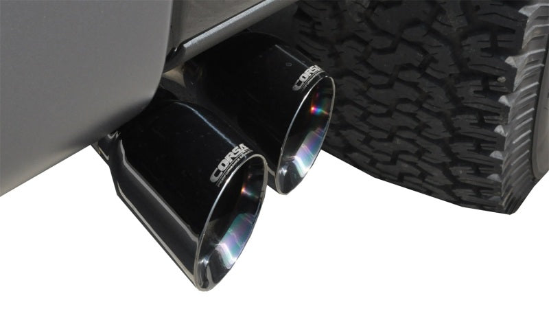 Corsa 11-14 Ford F-150 Raptor 6.2L V8 145in Wheelbase Black Xtreme Cat-Back Exhaust.