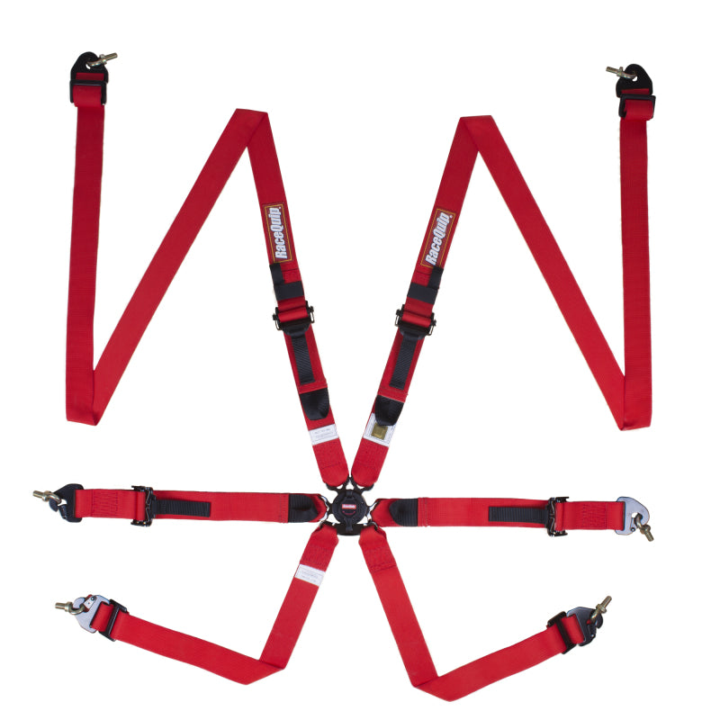 RaceQuip Red FIA CAMLOCK 6pt 2in Pull Up Lap FHR.
