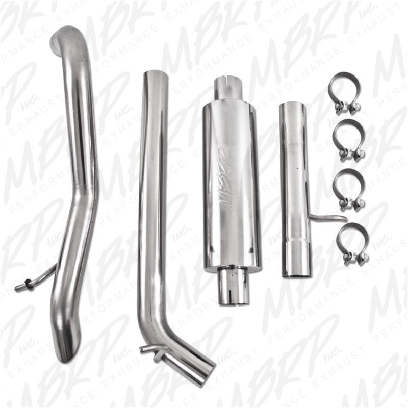 MBRP 2007-2009 Jeep Wrangler (JK) 3.8L V6 4 dr Off-Road Tail Pipe Muffler before Axle.