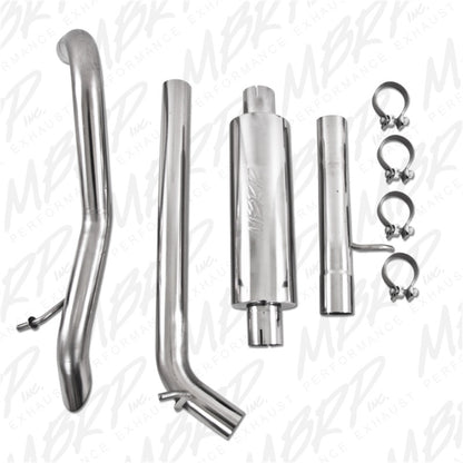 MBRP 2007-2009 Jeep Wrangler (JK) 3.8L V6 4 dr Off-Road Tail Pipe Muffler before Axle.