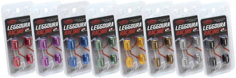Project Kics Leggdura Racing Valve Cap Set Blue.