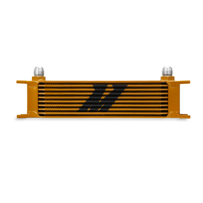Mishimoto Universal 10 Row Oil Cooler - Gold.