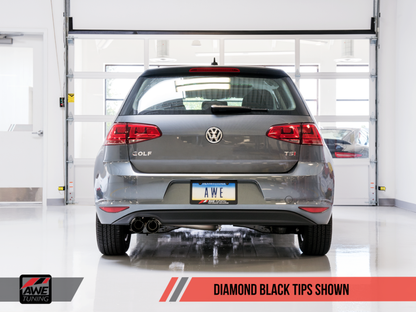 AWE Tuning VW MK7 Golf 1.8T Track Edition Exhaust w/Diamond Black Tips (90mm).