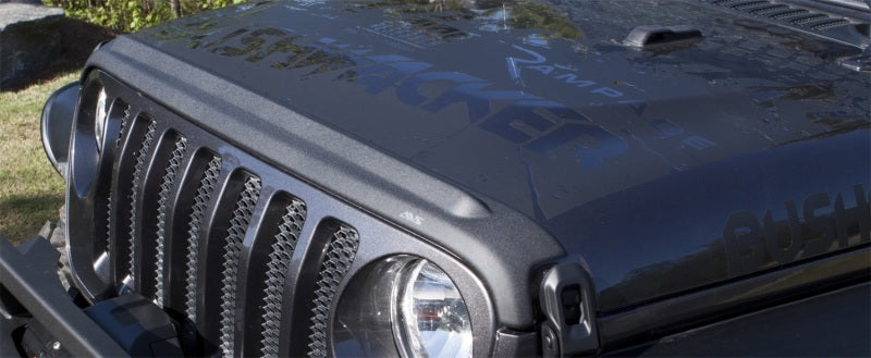 AVS 2018+ Jeep Wrangler (JL) 2dr/4dr Aeroskin II Textured Low Profile Hood Shield - Black.