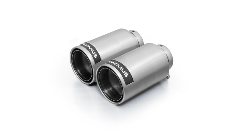 Remus Stainless Steel 98mm Polished w/Carbon Insert Tail Pipe Set (Pair).