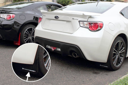 Rally Armor 13+ Subaru BRZ / 13+ Scion FR-S UR Black Mud Flap w/ White Logo.