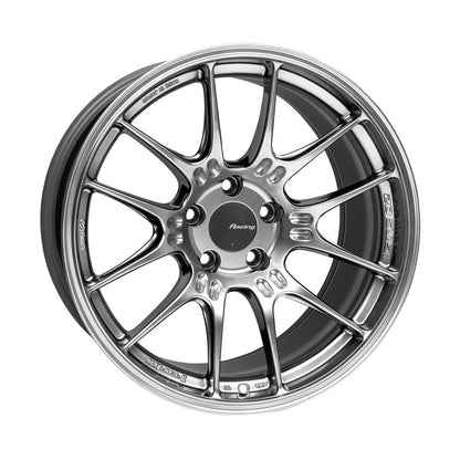 Enkei GTC02 18x9.5 5x114.3 15mm Offset 75mm Bore Hyper Silver Wheel.