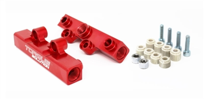 Torque Solution Top Feed Fuel Rails: 02-14 Subaru WRX / 07-18 STI - Red.